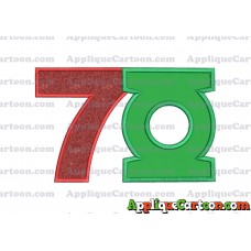 Logo Green Lantern Applique Embroidery Design Birthday Number 7