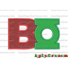 Logo Green Lantern Applique Embroidery Design With Alphabet B
