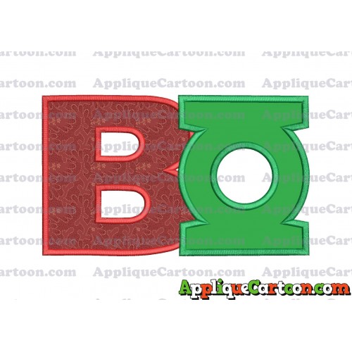 Logo Green Lantern Applique Embroidery Design With Alphabet B