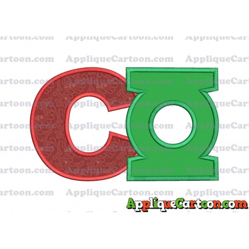 Logo Green Lantern Applique Embroidery Design With Alphabet C