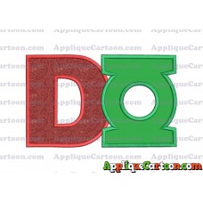 Logo Green Lantern Applique Embroidery Design With Alphabet D