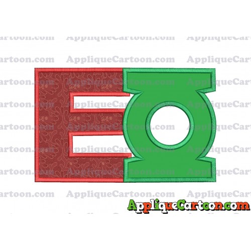 Logo Green Lantern Applique Embroidery Design With Alphabet E