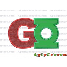 Logo Green Lantern Applique Embroidery Design With Alphabet G