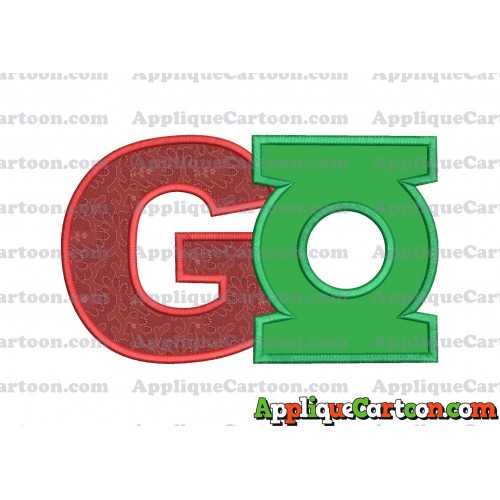Logo Green Lantern Applique Embroidery Design With Alphabet G