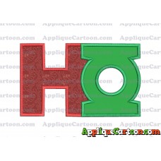 Logo Green Lantern Applique Embroidery Design With Alphabet H