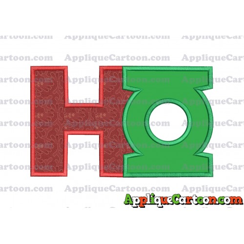 Logo Green Lantern Applique Embroidery Design With Alphabet H