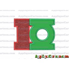 Logo Green Lantern Applique Embroidery Design With Alphabet I