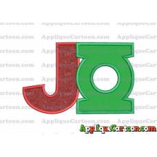 Logo Green Lantern Applique Embroidery Design With Alphabet J