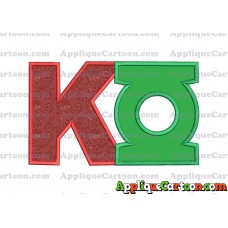 Logo Green Lantern Applique Embroidery Design With Alphabet K