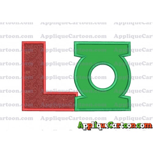 Logo Green Lantern Applique Embroidery Design With Alphabet L
