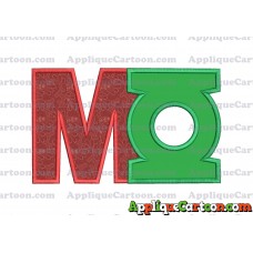 Logo Green Lantern Applique Embroidery Design With Alphabet M