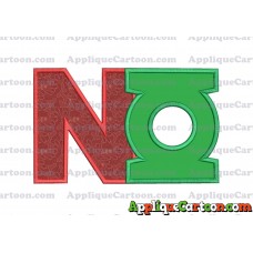 Logo Green Lantern Applique Embroidery Design With Alphabet N