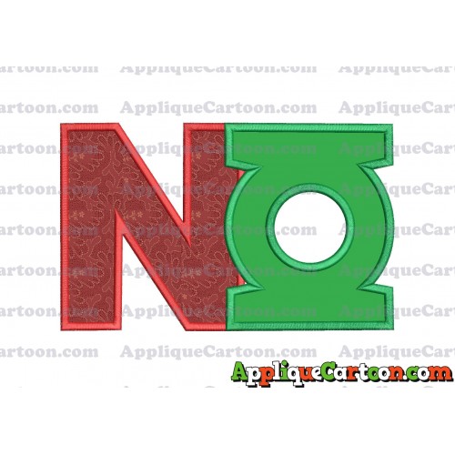 Logo Green Lantern Applique Embroidery Design With Alphabet N
