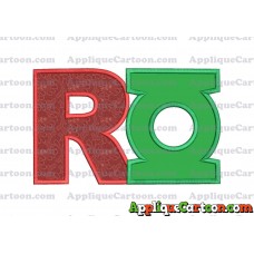Logo Green Lantern Applique Embroidery Design With Alphabet R