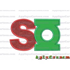 Logo Green Lantern Applique Embroidery Design With Alphabet S