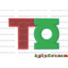 Logo Green Lantern Applique Embroidery Design With Alphabet T