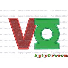 Logo Green Lantern Applique Embroidery Design With Alphabet V