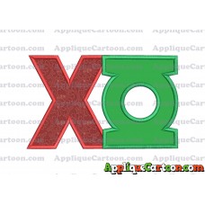 Logo Green Lantern Applique Embroidery Design With Alphabet X