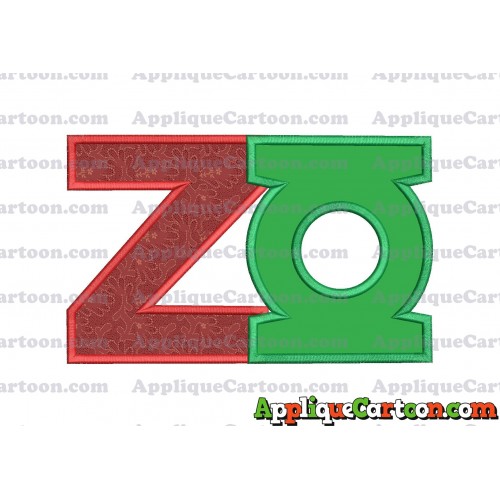 Logo Green Lantern Applique Embroidery Design With Alphabet Z