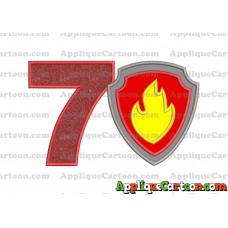 Logo Paw Patrol Applique 01 Embroidery Design Birthday Number 7