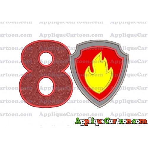 Logo Paw Patrol Applique 01 Embroidery Design Birthday Number 8