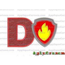 Logo Paw Patrol Applique 01 Embroidery Design With Alphabet D
