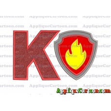 Logo Paw Patrol Applique 01 Embroidery Design With Alphabet K