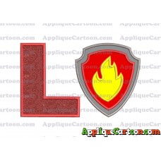 Logo Paw Patrol Applique 01 Embroidery Design With Alphabet L