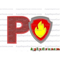 Logo Paw Patrol Applique 01 Embroidery Design With Alphabet P