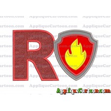 Logo Paw Patrol Applique 01 Embroidery Design With Alphabet R