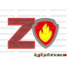 Logo Paw Patrol Applique 01 Embroidery Design With Alphabet Z