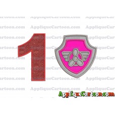 Logo Paw Patrol Applique 02 Embroidery Design Birthday Number 1