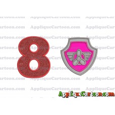 Logo Paw Patrol Applique 02 Embroidery Design Birthday Number 8