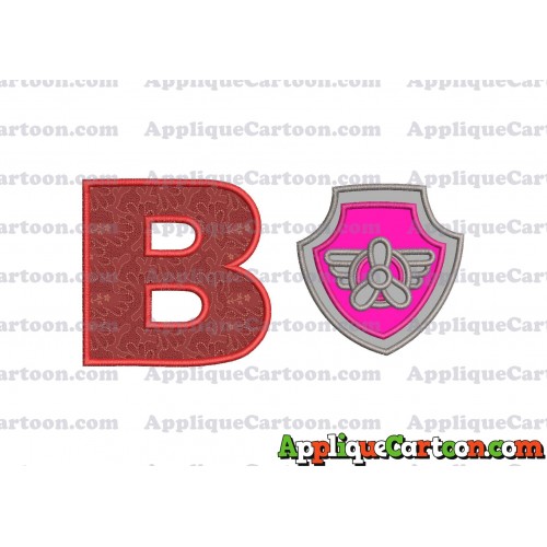 Logo Paw Patrol Applique 02 Embroidery Design With Alphabet B