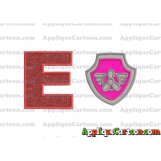 Logo Paw Patrol Applique 02 Embroidery Design With Alphabet E