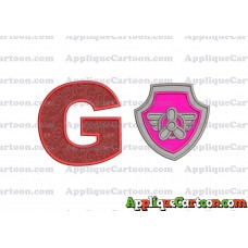 Logo Paw Patrol Applique 02 Embroidery Design With Alphabet G