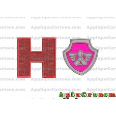 Logo Paw Patrol Applique 02 Embroidery Design With Alphabet H
