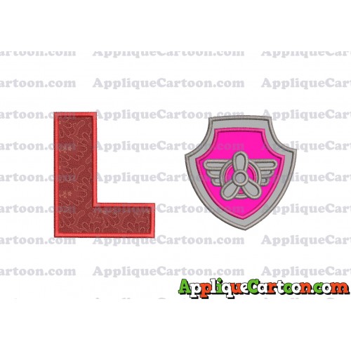 Logo Paw Patrol Applique 02 Embroidery Design With Alphabet L