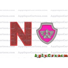 Logo Paw Patrol Applique 02 Embroidery Design With Alphabet N