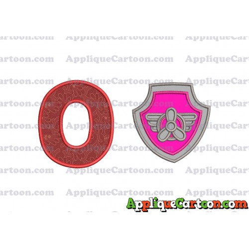 Logo Paw Patrol Applique 02 Embroidery Design With Alphabet O