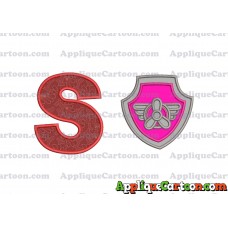 Logo Paw Patrol Applique 02 Embroidery Design With Alphabet S