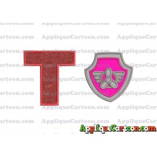 Logo Paw Patrol Applique 02 Embroidery Design With Alphabet T