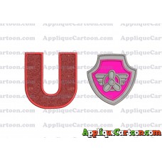 Logo Paw Patrol Applique 02 Embroidery Design With Alphabet U