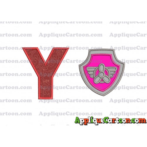 Logo Paw Patrol Applique 02 Embroidery Design With Alphabet Y