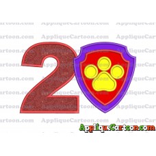 Logo Paw Patrol Applique 03 Embroidery Design Birthday Number 2