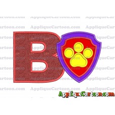 Logo Paw Patrol Applique 03 Embroidery Design With Alphabet B
