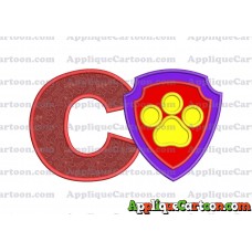 Logo Paw Patrol Applique 03 Embroidery Design With Alphabet C
