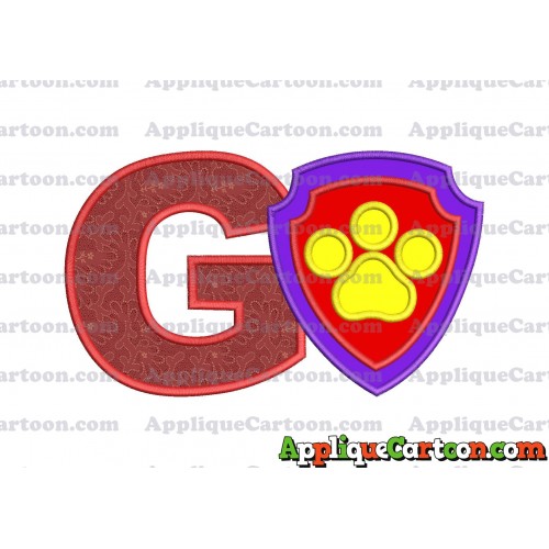 Logo Paw Patrol Applique 03 Embroidery Design With Alphabet G