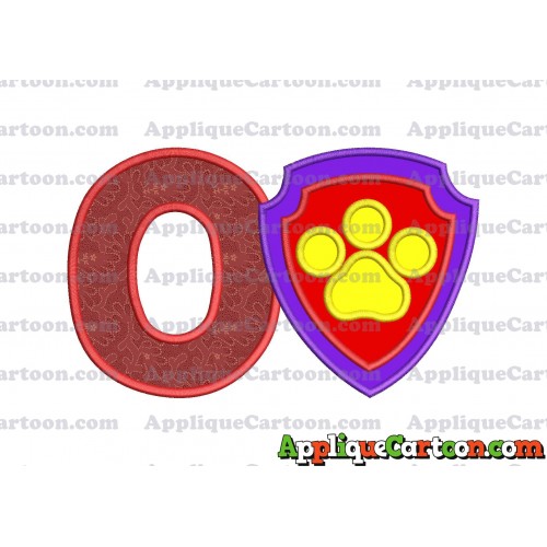 Logo Paw Patrol Applique 03 Embroidery Design With Alphabet O