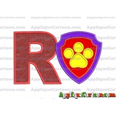 Logo Paw Patrol Applique 03 Embroidery Design With Alphabet R